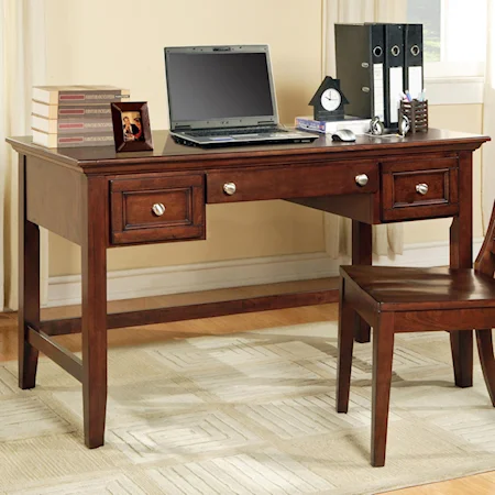 Transitional 2-Drawer Writing Desk with Keyboard Tray